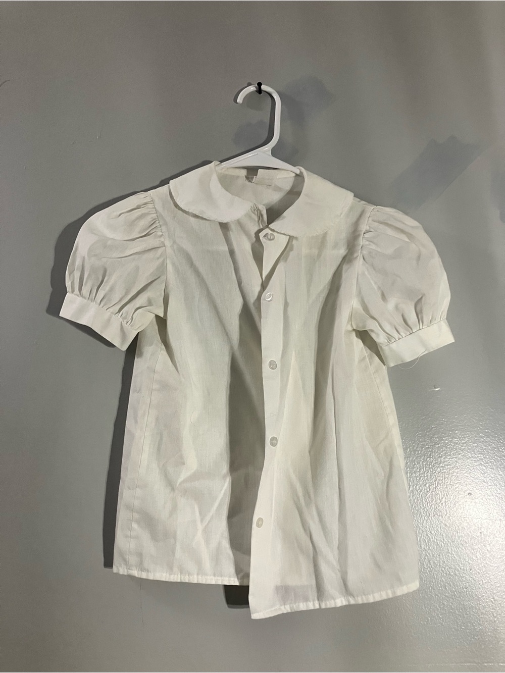 jcpenney White Puff Sleeve Peter Pan Collar Blouse